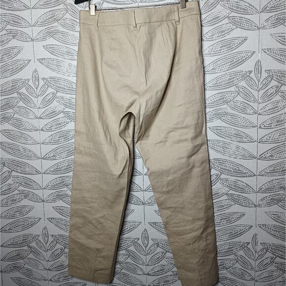 J Jill Linen Pants Stretch Tan Neutral Khaki - Picture 4 of 6
